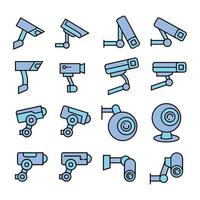 cctv icons set vector illustration