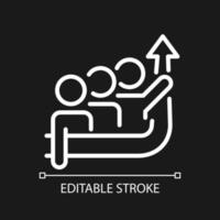 Common goal pixel perfect white linear icon for dark theme. Motivation for success. Growth in group progress. Thin line illustration. Isolated symbol for night mode. Editable stroke. Arial font used vector
