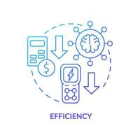 Efficiency blue gradient concept icon. Intelligent network providing. Smart grid features abstract idea thin line illustration. Isolated outline drawing. Roboto-Medium, Myriad Pro-Bold fonts used vector