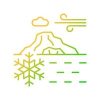 Perennial ice gradient linear vector icon. Ice layers covering ground. Multi-year polar glaciers. Arctic sea regions. Thin line color symbol. Modern style pictogram. Vector isolated outline drawing