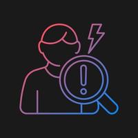 Observational studies gradient vector icon for dark theme. Observing participants without intervention. Research plan. Thin line color symbol. Modern style pictogram. Vector isolated outline drawing