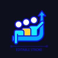 Common goal pixel perfect RGB color icon for dark theme. Motivation for success. Growth in group progress. Simple filled line drawing on night mode background. Editable stroke. Arial font used vector