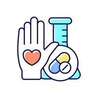 Human volunteer research RGB color icon. Contribute to medical advances. Volunteering for clinical studies. Testing investigational drugs. Isolated vector illustration. Simple filled line drawing