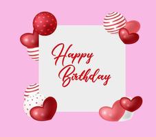 Happy birthday card with balloons vector