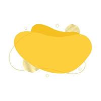 Abstract fluid design element. Minimalistic background for text. Wavy bubble banner, poster clipart with lines, dots. Flowing liquid yellow flat shape. Geometric color illustration. Isolated vector .