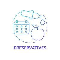 Preservatives blue gradient concept icon. Prolong shelf life and freshness of product. Food additives abstract idea thin line illustration. Isolated outline drawing. Myriad Pro-Bold fonts used vector