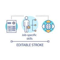 Job specific skills concept icon. Company recruitment, hiring. Job interview, candidates cv idea thin line illustration. Employees resume vector isolated outline drawing. Editable stroke