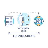 Job specific skills concept icon. Company recruitment, hiring. Job interview, candidates cv idea thin line illustration. Employees resume vector isolated outline drawing. Editable stroke