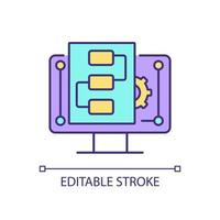 Digital project management RGB color icon. Organising resources. Managing online projects. Monitoring progress. Isolated vector illustration. Simple filled line drawing. Editable stroke