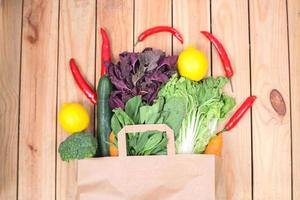 vegetables in paper bag photo