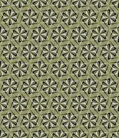 OLIVE BACKGROUND WITH BLACK AND WHITE VECTOR GEOMETRIC FLORAL PATTERN
