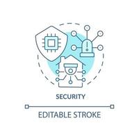 Security turquoise concept icon. Smart technologies advantage abstract idea thin line illustration. Home automation system. Isolated outline drawing. Editable stroke. Arial, Myriad Pro-Bold fonts used vector
