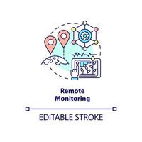 Remote monitoring concept icon. Tracking crop growth abstract idea thin line illustration. Smart agriculture. Isolated outline drawing. Editable stroke. Roboto-Medium, Myriad Pro-Bold fonts used vector