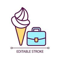 Work incentive RGB color icon. Employee encouragement. Ice cream selling. Career in food service. Isolated vector illustration. Simple filled line drawing. Editable stroke. Arial font used