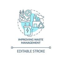 Improving waste management concept icon. Reducing air pollution abstract idea thin line illustration. Soil contamination prevention. Vector isolated outline color drawing. Editable stroke