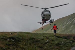 Bergamo Italy 2013 Rescue helicopter in photo