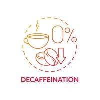 Decaffeination red gradient concept icon. Zero caffeine beverage. Decaf drink. Food technology abstract idea thin line illustration. Isolated outline drawing. Myriad Pro-Bold fonts used vector