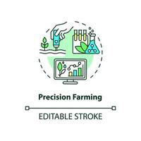 Precision farming concept icon. Smart agriculture abstract idea thin line illustration. Farming management. Isolated outline drawing. Editable stroke. Roboto-Medium, Myriad Pro-Bold fonts used vector