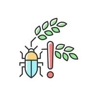 Pests danger RGB color icon. Insects and diseases damage harvest. Hunger and starvation reason. Farming problem. Food insecurity. Isolated vector illustration. Simple filled line drawing