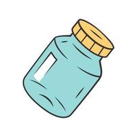 Refillable spice jar color icon. Reusable container for pepper, salt. Eco-friendly glassware, mason jar. Isolated vector illustration