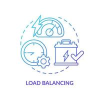 Load balancing blue gradient concept icon. Control energy consumption. Smart grid setting abstract idea thin line illustration. Isolated outline drawing. Roboto-Medium, Myriad Pro-Bold fonts used vector