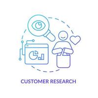 Customer research blue gradient concept icon. Smart grids providing service abstract idea thin line illustration. Isolated outline drawing. Roboto-Medium, Myriad Pro-Bold fonts used vector