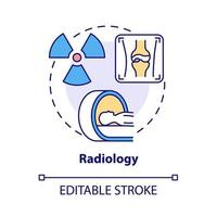 Radiology concept icon. Arthritis clinic services abstract idea thin line illustration. X ray and densitometry. Arthritis diagnosing. Vector isolated outline color drawing. Editable stroke