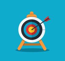 Archery target. Goal achieve concept. Vector illustration