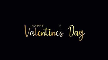 Happy Vaentine Day Gold Text Titles background video