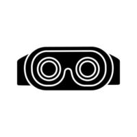 VR headset inside view glyph icon. Silhouette symbol. Virtual reality mask set. 3D VR glasses, goggles. Negative space. Vector isolated illustration