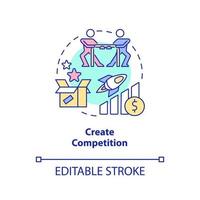 Create competition concept icon. Business struggle. Market economy pros abstract idea thin line illustration. Isolated outline drawing. Editable stroke. Arial, Myriad Pro-Bold fonts used vector