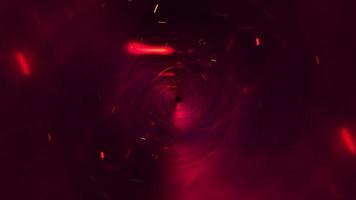 túnel de círculos vermelhos de animação abstrata de luz