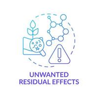 Unwanted residual effects blue gradient concept icon. Genetically modified plant. Gmo disadvantages abstract idea thin line illustration. Isolated outline drawing. Myriad Pro-Bold fonts used vector