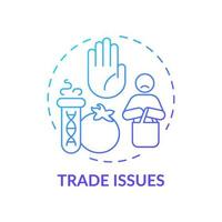 Trade issues blue gradient concept icon. Consumers avoid gm products. Disadvantages of gmo abstract idea thin line illustration. Isolated outline drawing. Myriad Pro-Bold fonts used vector