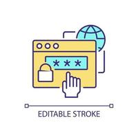 Digital foundation skills RGB color icon. Gaining basic IT competencies. Keeping passwords and personal information safe. Isolated vector illustration. Simple filled line drawing. Editable stroke