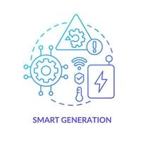 Smart generation blue gradient concept icon. Possibilities of intelligent grids system abstract idea thin line illustration. Isolated outline drawing. Roboto-Medium, Myriad Pro-Bold fonts used vector