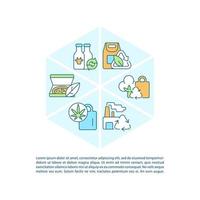 Waste reusing concept line icons with text. PPT page vector template with copy space. Brochure, magazine, newsletter design element. Ecogically friendly products linear illustrations on white