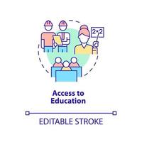 Access to education concept icon. Centrally planned ES advantages abstract idea thin line illustration. Isolated outline drawing. Editable stroke. Arial, Myriad Pro-Bold fonts used vector