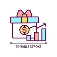 Motivational present RGB color icon. Performance increase via gifting. Employee incentive program. Isolated vector illustration. Simple filled line drawing. Editable stroke. Arial font used