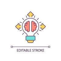 Innovative idea RGB color icon. Creative decision. Solution sharing. Disseminating intellectual property. Isolated vector illustration. Simple filled line drawing. Editable stroke