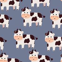 seamless pattern hand drawing cartoon of cow. for fabric print, textile, kids wallpaper vector