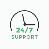 24 hours call center icon vector 247 support icon sign button call center symbol icon template