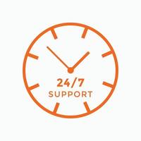 24 hours call center icon vector 247 support icon sign button call center symbol icon template