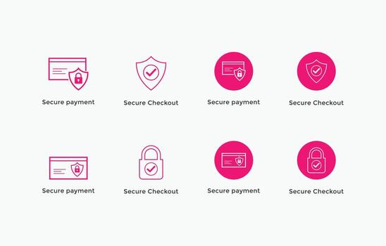 pago seguro, conjunto de iconos de pago seguro. icono de comercio electrónico vector