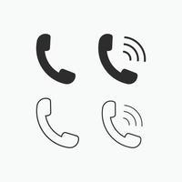 set of Phone Call icon symbol vector  in trendy flat style. Call icon, sign for  app, logo, web