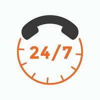 customer support icon. 24 hours call center icon vector