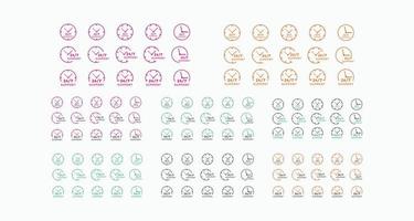 Set of 24 hours call center icon vector. 24 7 support icon sign button. call center symbol icon template vector