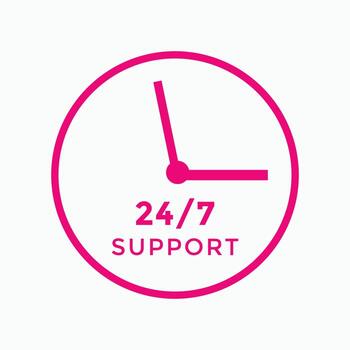 vector de icono de centro de llamadas las 24 horas 247 icono de soporte botón de signo plantilla de icono de símbolo de centro de llamadas