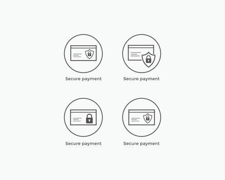 pago seguro, conjunto de iconos de pago seguro. icono de comercio electrónico vector