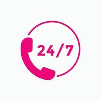 24 hours customer service icon. 24 7 support icon sign button. customer service icon vector